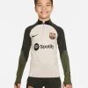 Nike FC BARCELONA STRIKE DRILL Top Kinder Beige-grün