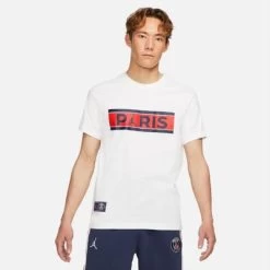 Nike PSG PARIS SAINT-GERMAIN Wordmark T-Shirt Herren Weiß