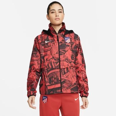 Nike ATLETICO MADRID AWF Jacke Frauen Rot-schwarz 1 Nike ATLETICO MADRID AWF Jacke Frauen Rot-schwarz