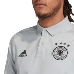 Adidas DFB DEUTSCHLAND Poloshirt Herren EURO 2020 Hellgrau -Bester Sporttrikot Geschäft FI0770 APP on model detail 1 white