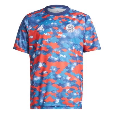 Adidas FCB BAYERN MÜNCHEN PRE MATCH Shirt Kinder Blau-rot 1 Adidas FCB BAYERN MÜNCHEN PRE MATCH Shirt Kinder Blau-rot