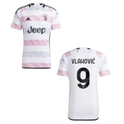JUVENTUS TURIN Trikot Authentic Away Herren 23 / 24 -Bester Sporttrikot Geschäft JUVENTUS TURIN AWAY 23 24 VLAHOVIC 9 1
