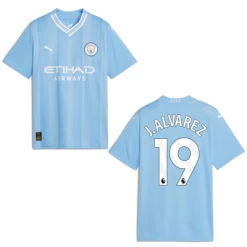Puma MANCHESTER CITY Trikot Home Kinder 23 / 24 -Bester Sporttrikot Geschäft Manchester City Home J ALVAREZ 19 1