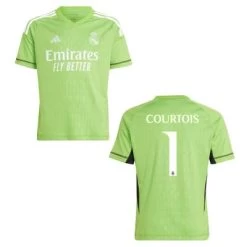 REAL MADRID Trikot Torwart Kinder 23 / 24 -Bester Sporttrikot Geschäft Real Madrid Torwart 23 24 COURTOIS 1 1